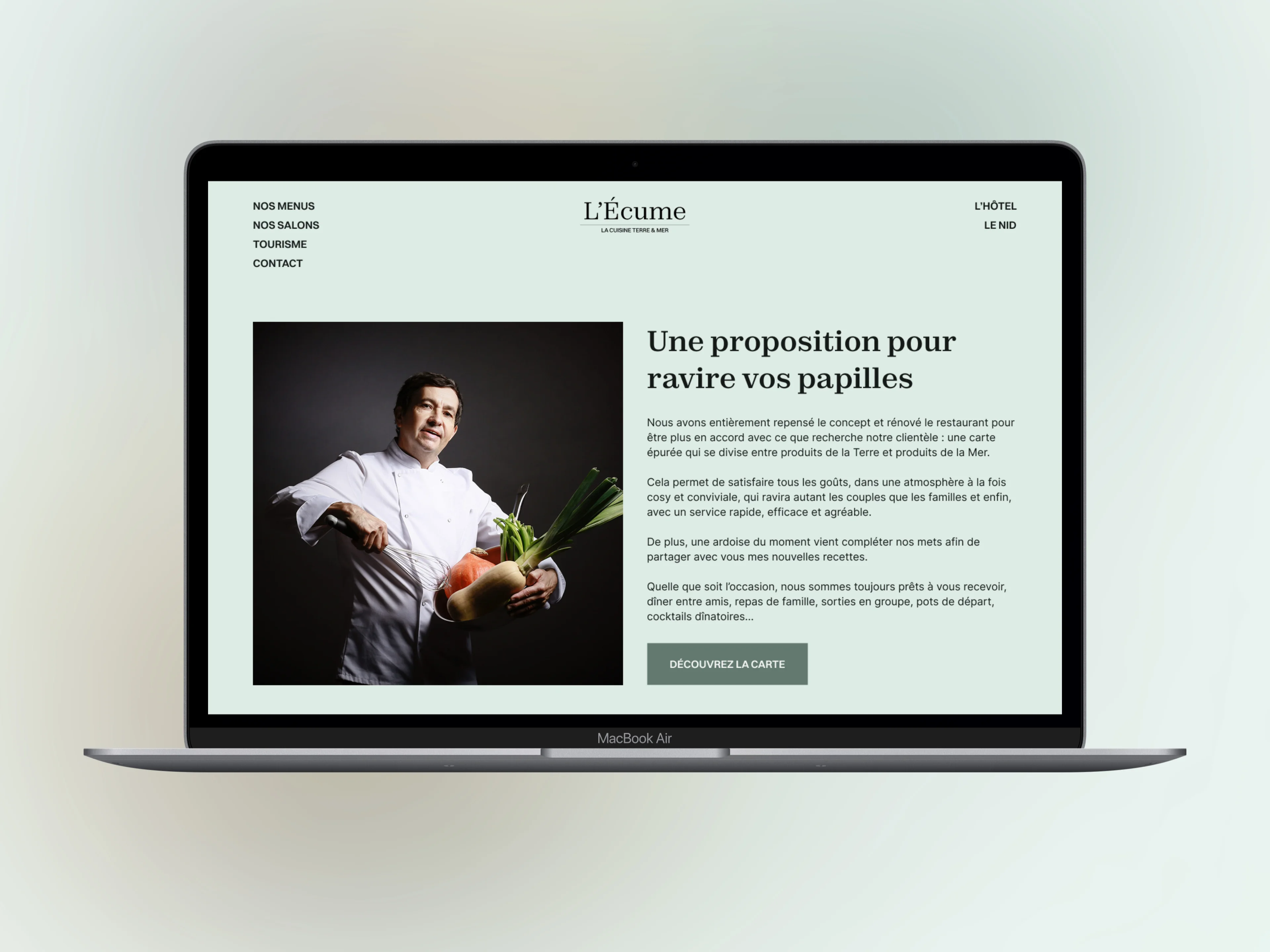 Capture d'écran du site de l'Écume