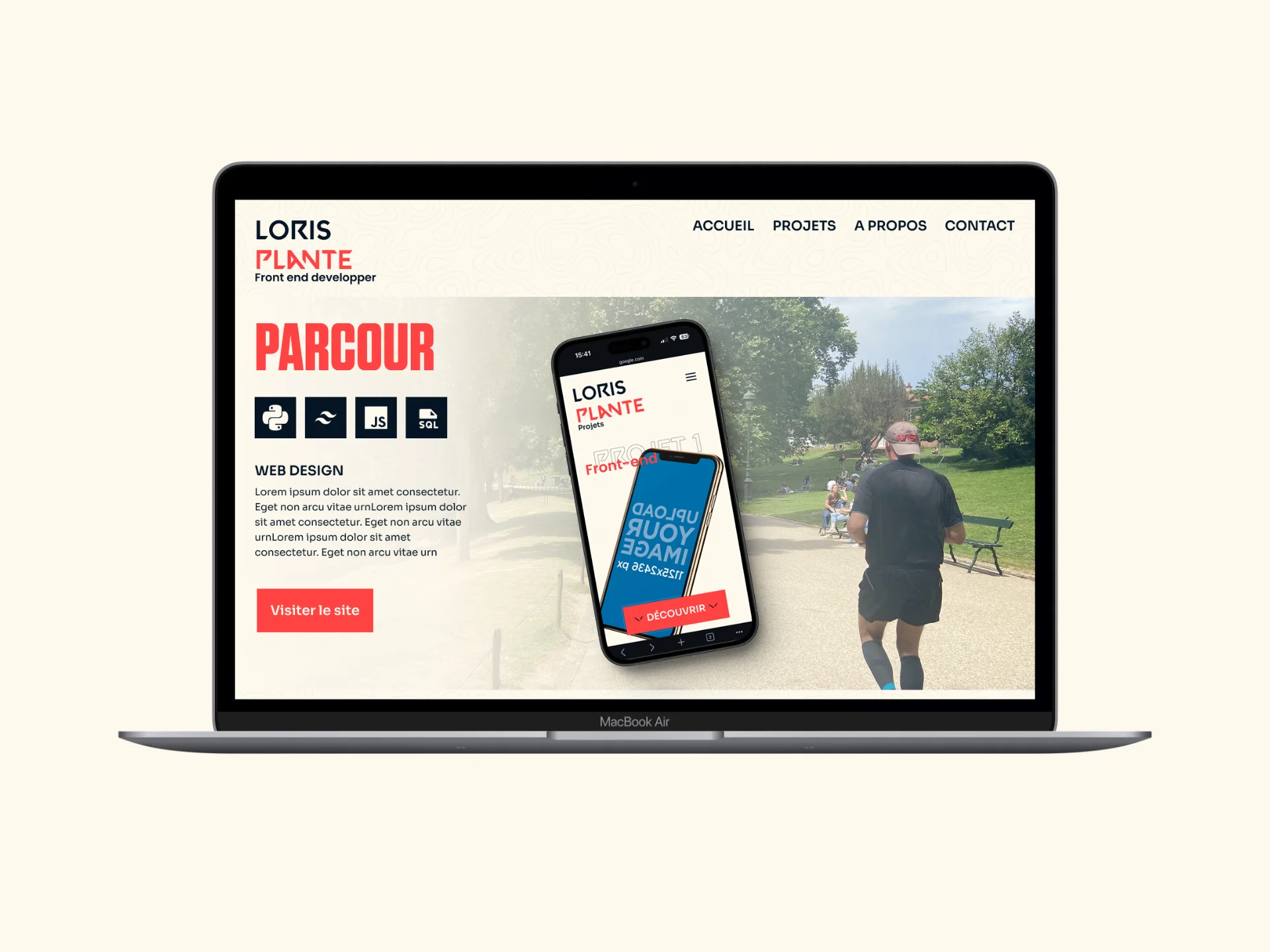 Page projets du site de Loris PLANTÉ